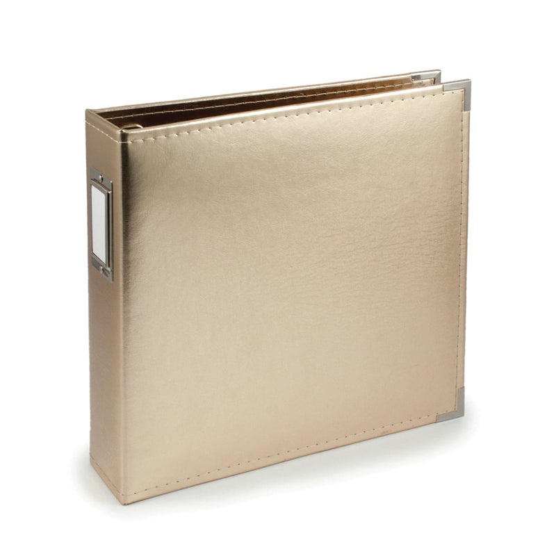 We R Memory Keepers 12x12 Gold Faux Leather Photo Album, Three Ring Binder, Protective Page Protectors, 5 Inserts, Scrapbooking Supplies - Image 1